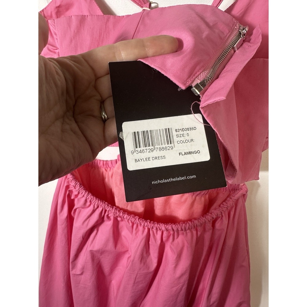 NWT MSRP $395 NICHOLAS Baylee Maxi Dress SZ 0 XS PINK RESORT 100% Cotton Summer - Picture 10 of 14